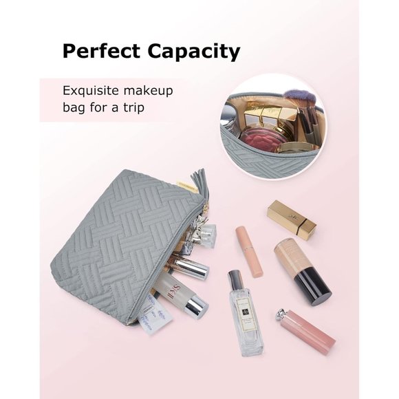 BAGSMART Women Travel Toiletry Bag Accessories Organizer Cosmetic Bag Grey - Picture 2 of 7